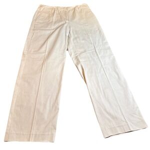 NWT Studio Works Women's Pants 8P Petite Beige Stone Flat Front Stretch Cotton
